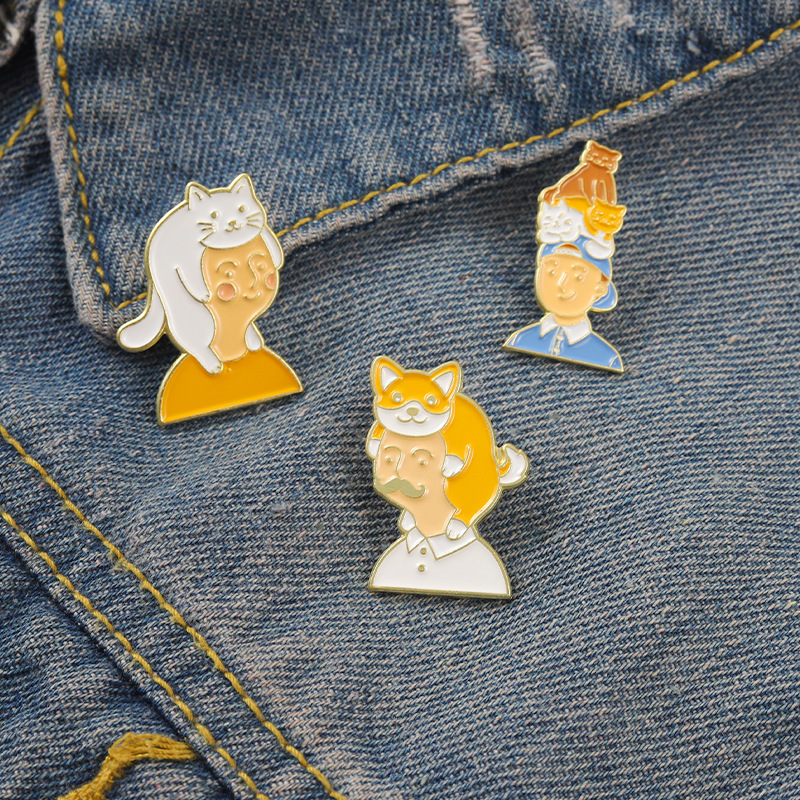 European Oil Painting Figure With Cat Dog Overhead Brooches Unisex Cartoon Rolled Cat Alloy Lapel Pins Animal Portrait Backpack Cowboy Clothing Badge Ornaments
European Oil Painting Figure With Cat Dog Overhead Brooches Unisex Cartoon Rolled Cat Alloy Lapel Pins Animal Portrait Backpack Cowboy Clothing Badge Ornaments