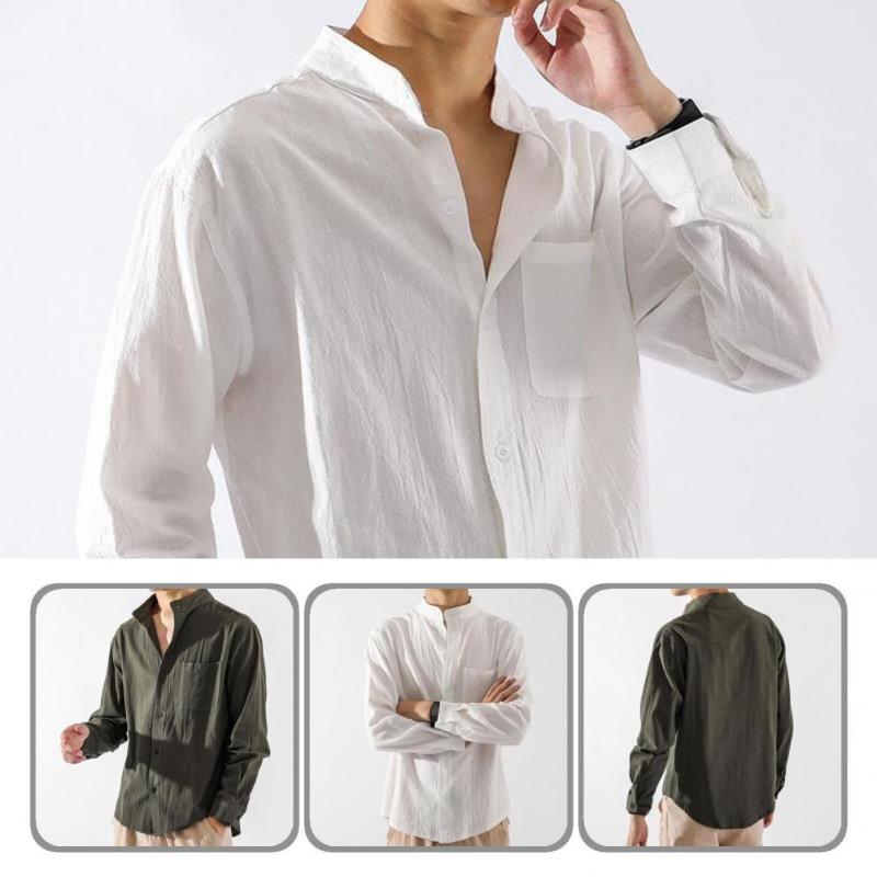 Men's Dress Shirts Men Trendy Solid Color Single-breasted Shirt Pocket For OfficeMen's, White
Men's Dress Shirts Men Trendy Solid Color Single-breasted Shirt Pocket For OfficeMen's, White