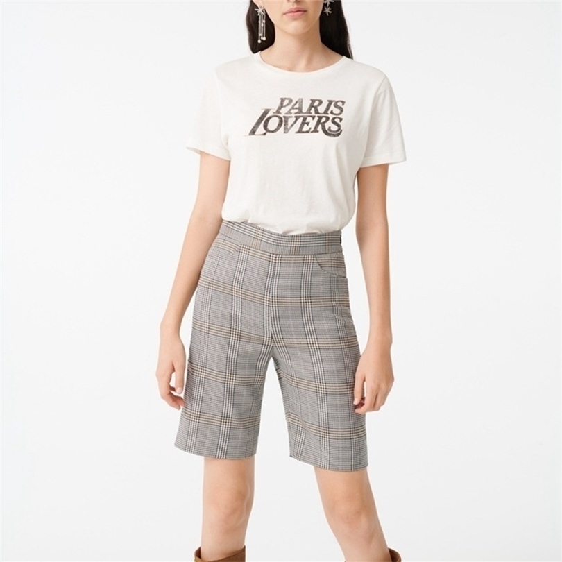 spring and summer new letter print women white cotton Tshirt tee T200113