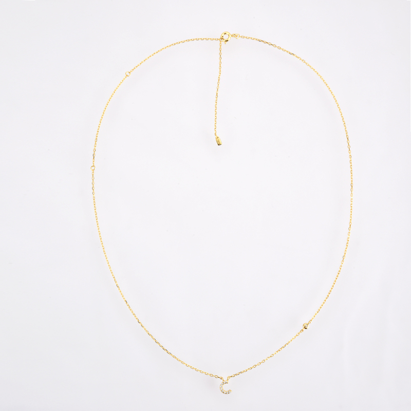 ANDYWEN 925 Sterling Silver Gold Small 26 Letters A Z Zircon CZ Pendant Monogram Necklace Me Initial Alphabet M A Jewelry 220722