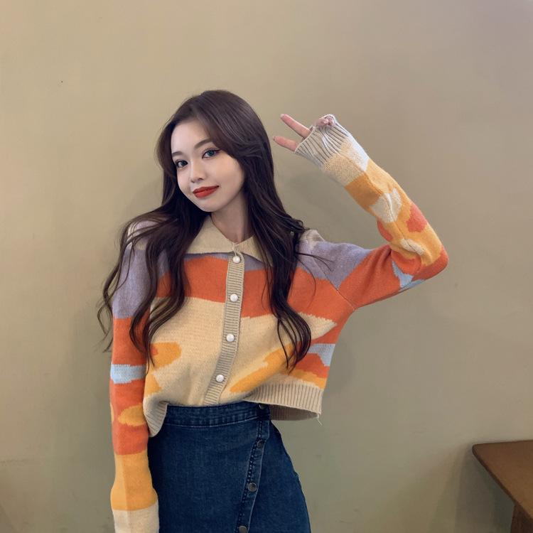 Women's Knits & Tees Cardigan Women Vintage Print Turn-down Collar Loose Long-sleeved Knitted Sweater Single Breasted Korean Fashion, White
Women's Knits & Tees Cardigan Women Vintage Print Turn-down Collar Loose Long-sleeved Knitted Sweater Single Breasted Korean Fashion, White