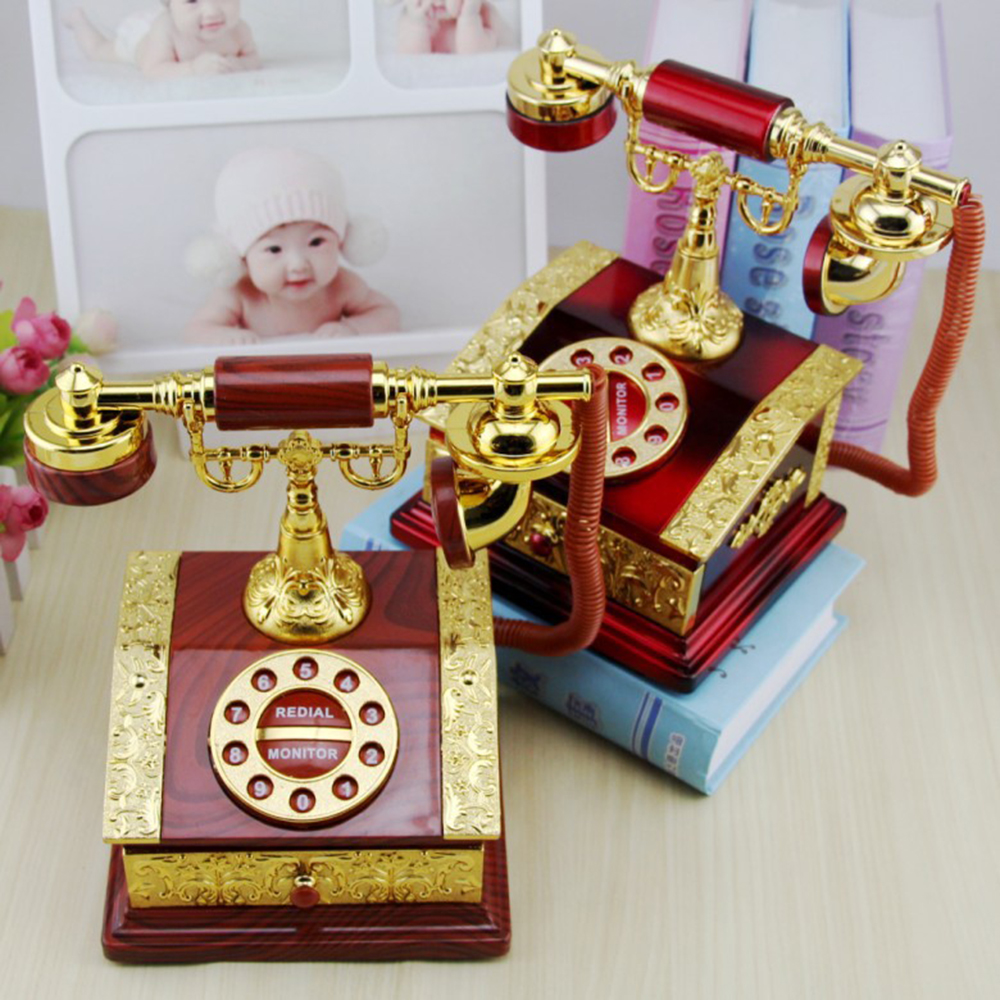 Retro dial telephone landline music box decoration home living room cafe bar decoration creative4792421