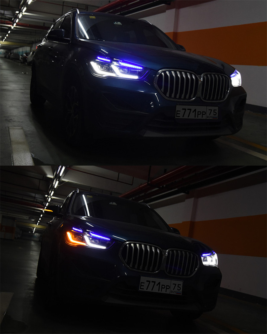 Front Head Lights For X1 F48 20 17-20 21 LED Headlights Blue DRL Turn Signal High Beam Angel Eyes Parking Light