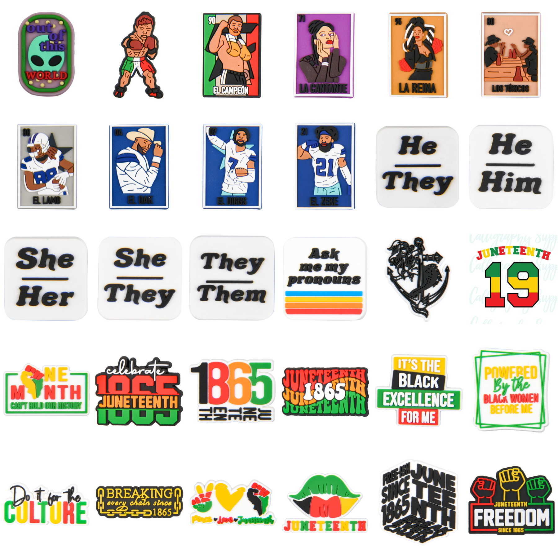 Hot Juneteenth 1865 Shoe Charms Men Women Black Freedom Shoe Decorations Colorful June Bracelet Accessories I Have A Dream