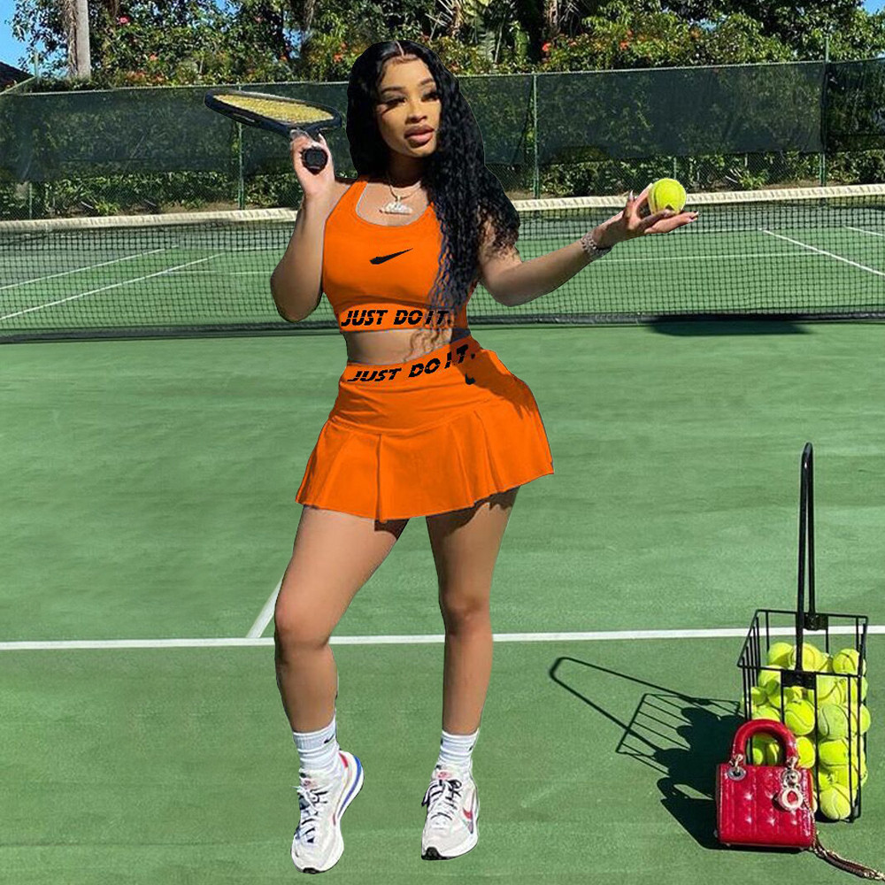 Sports Women's Tracksuits Vest Divided Skirt Women Two Peice Sets Chic Matching Set Woman Tracksuits 2 Pieces Clothing Fitness Pant Suit Sweat Wear Outfits, Orange
Sports Women's Tracksuits Vest Divided Skirt Women Two Peice Sets Chic Matching Set Woman Tracksuits 2 Pieces Clothing Fitness Pant Suit Sweat Wear Outfits, Orange