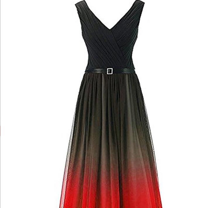 Women's Chiffon Gauze Maxi Bridesmaid Dress Back Laceup Long Formal Evening Party V neckle Dresses Sleeveless With Ribbon Rinestone Belt US4-US22