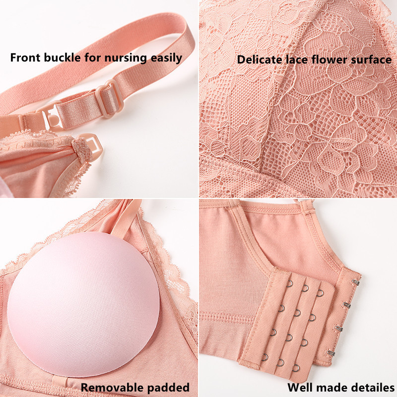Maternity Nursing Bras Women Lace Breastfeeding Bra Removable Padded Pregnancy Underwear Tops 220511