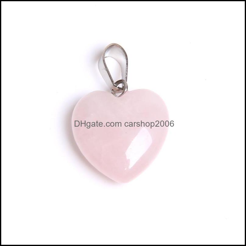 Charms Jewelry Findings Components Heart Shape Natural Stone Pendants For Diy Necklace Earrings Making Drop Delivery 2021 G4Knl