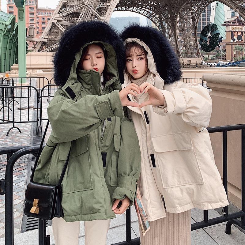 Women's Down & Parkas 2022 Winter Korean Hooded Workwear Loose Short Removable Large Fur Collar Cotton Jacket Guin22, Army green
Women's Down & Parkas 2022 Winter Korean Hooded Workwear Loose Short Removable Large Fur Collar Cotton Jacket Guin22, Army green