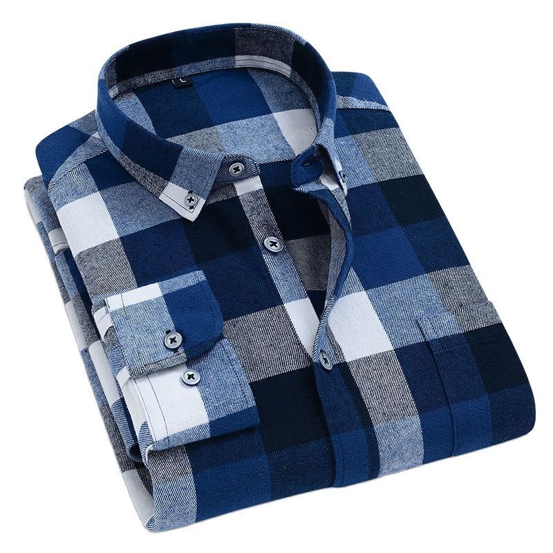 High Quality Soft Comfortable Casual Shirts Men Autumn Spring Winter Long Sleeve Fashion Flannel Plaid Male Camisas 220322