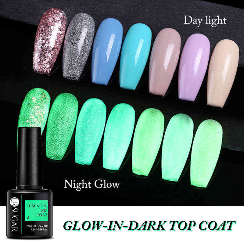 NXY Nail Gel Luminous Top Coat Semi Permanent Glow in Dark Fluorescent Soak Off Uv Led Color Varnish s for Manicure 0328
