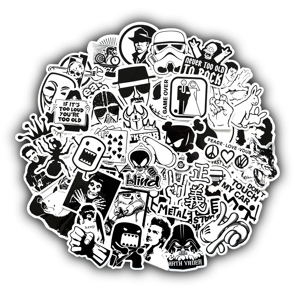 Waterproof sticker 50 PCs Black and White Stickers Pack for Kids Laptop Skateboard Bicycle Motorcycle Cool Punk JDM Car Styles Sticker Bomb Decals Car stickers
Waterproof sticker 50 PCs Black and White Stickers Pack for Kids Laptop Skateboard Bicycle Motorcycle Cool Punk JDM Car Styles Sticker Bomb Decals Car stickers