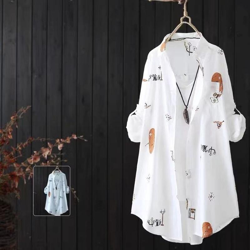Women' Blouses & Shirts Blouse Women Shirt Long-Sleeved Mid-Length Loose Sun Protection Coat Blusas Tops Ropa De Mujer Women' Clothing, White
Women' Blouses & Shirts Blouse Women Shirt Long-Sleeved Mid-Length Loose Sun Protection Coat Blusas Tops Ropa De Mujer Women' Clothing, White