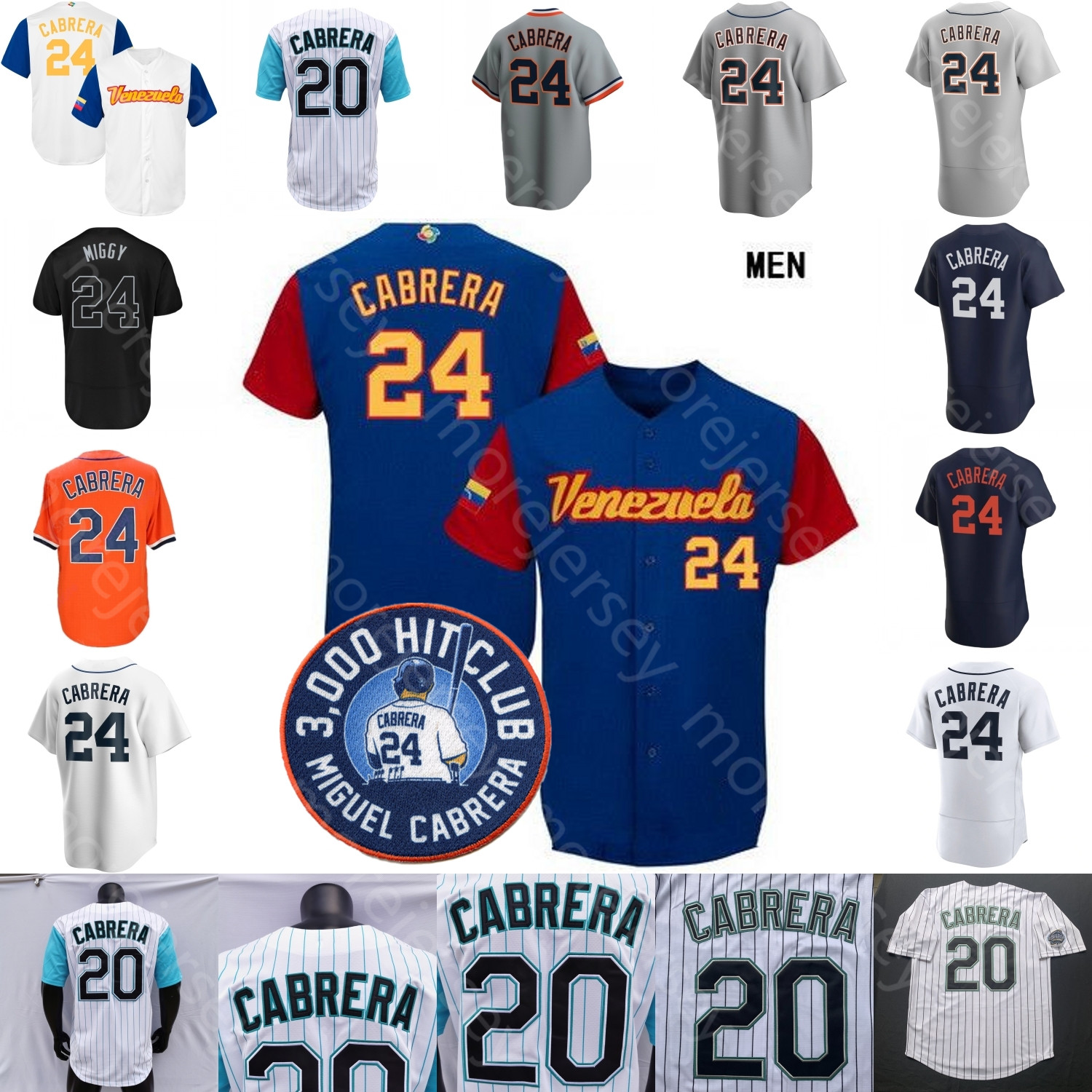 Miguel Cabrera Jersey Florida White Green Pinstripe Nickname Black Miggy Venezuela Blue White Grey Navy Orange Player Fans Women Size S-3XL 3000 Hit patch, Nickname miggy 
Miguel Cabrera Jersey Florida White Green Pinstripe Nickname Black Miggy Venezuela Blue White Grey Navy Orange Player Fans Women Size S-3XL 3000 Hit patch, Nickname miggy