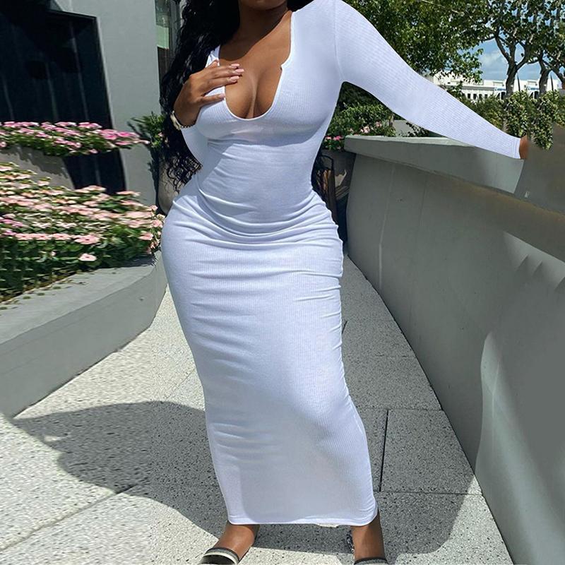 Casual Dresses 2022 Spring Fall Solid Ribbed Knitted Simple Style Long Deep V Neck Sleeve Tight Club Street Maix DressCasual, Yellow
Casual Dresses 2022 Spring Fall Solid Ribbed Knitted Simple Style Long Deep V Neck Sleeve Tight Club Street Maix DressCasual, Yellow
