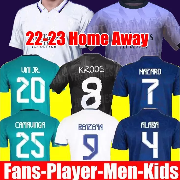 2022 2023 home away BENZEMA soccer jersey 21 22 23 football shirt VINI ALABA HAZARD ASENSIO MODRIC MARCELO fans player version men kids kit Sets 2021 2022 rEAL mADRIds, Multi 
2022 2023 home away BENZEMA soccer jersey 21 22 23 football shirt VINI ALABA HAZARD ASENSIO MODRIC MARCELO fans player version men kids kit Sets 2021 2022 rEAL mADRIds, Multi