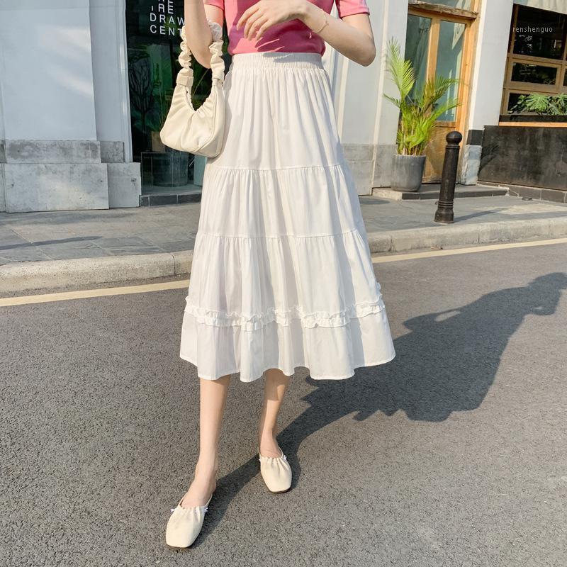 Skirts 2022 Summer Korean Simple Solid Color Cake Skirt Elastic High Waist All-match Casual Women A-line Long, White
Skirts 2022 Summer Korean Simple Solid Color Cake Skirt Elastic High Waist All-match Casual Women A-line Long, White