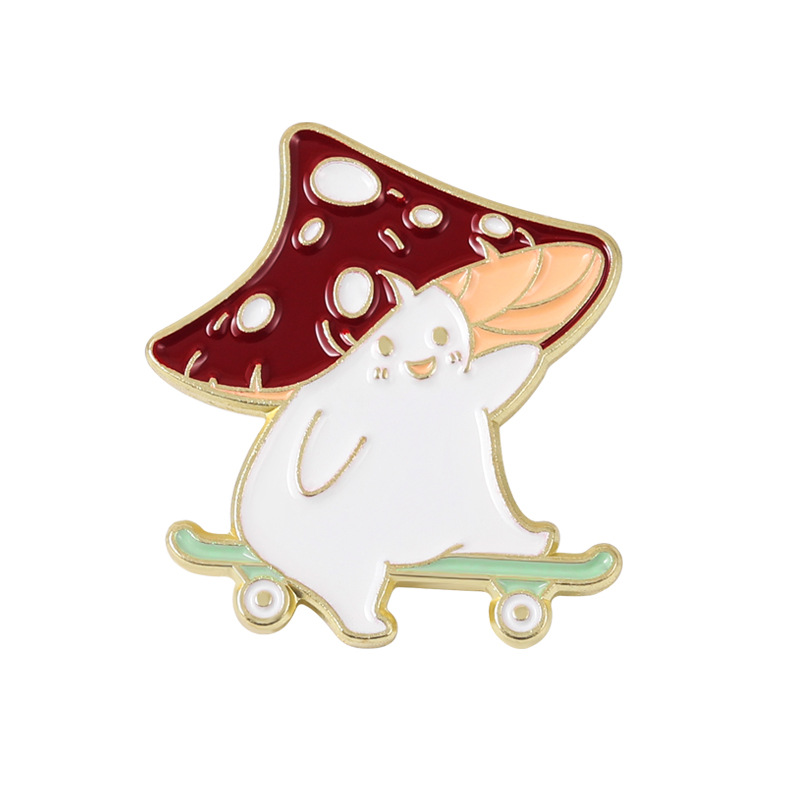 Cute Mushroom Kawaii Cartoon Brooches Pin for Women Fashion Dress Coat Shirt Demin Metal Funny Brooch Pins Badges Backpack Gift Je