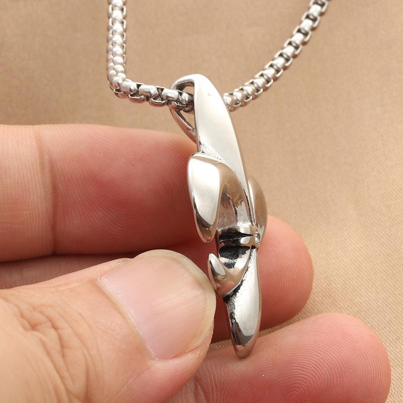 Pendant Necklaces Silver Lily For Women Men Fleur De Lis Flower Long Cross Chain Necklace Vintage French JewelryPendant