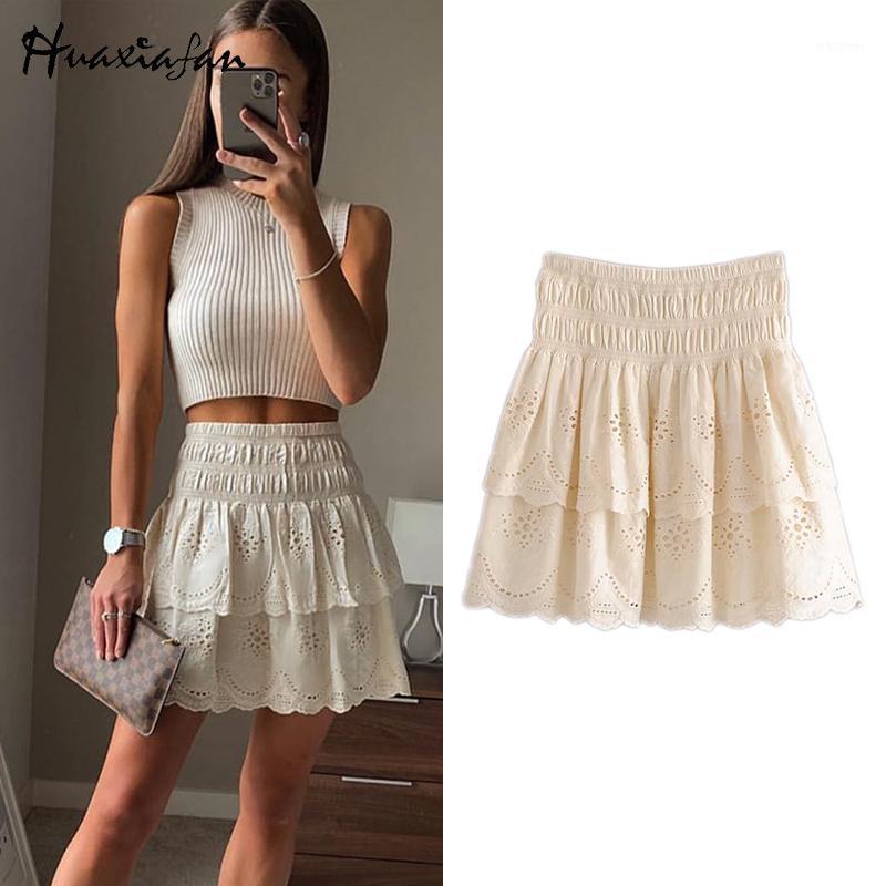 Huaxiafan Skirts Woman Vintage Cutwork Embroidery Mini Skirt Elastic Hight Waist Ruffled Chic Ropa Mujer Faldas 2022 Women, Beige
Huaxiafan Skirts Woman Vintage Cutwork Embroidery Mini Skirt Elastic Hight Waist Ruffled Chic Ropa Mujer Faldas 2022 Women, Beige