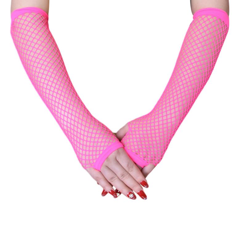Fishnet Gloves 1920s Costume Accessories Fingerless Hollow Long Gloves Stretchy Opera Evening Pierced Elbow Length Glove Party Cosplay Props