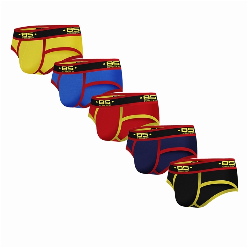 BS 2019 Sexy Men Briefs Underwear 5Pcslot Mens Cotton Bikini Slip Male Panties Underpants Gay Slip Hombre Brief Shorts BS175 T200511