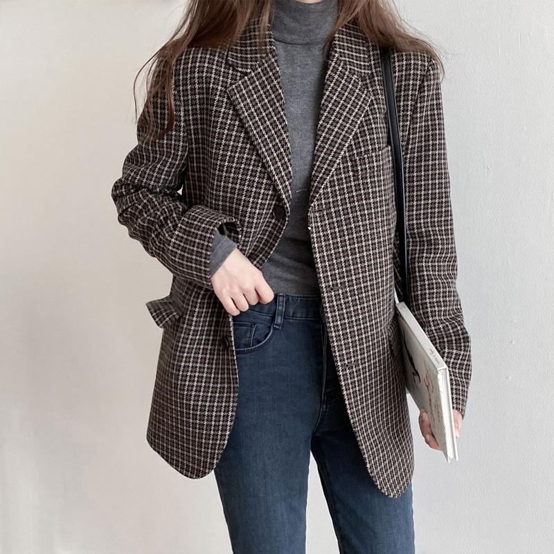 Women' Suits & Blazers Autumn Winter Women' Plaid Pockets Formal Jackets Vintage Fashionable Office Lady Checkered Wild Tops MT834Wome, Photo color
Women' Suits & Blazers Autumn Winter Women' Plaid Pockets Formal Jackets Vintage Fashionable Office Lady Checkered Wild Tops MT834Wome, Photo color