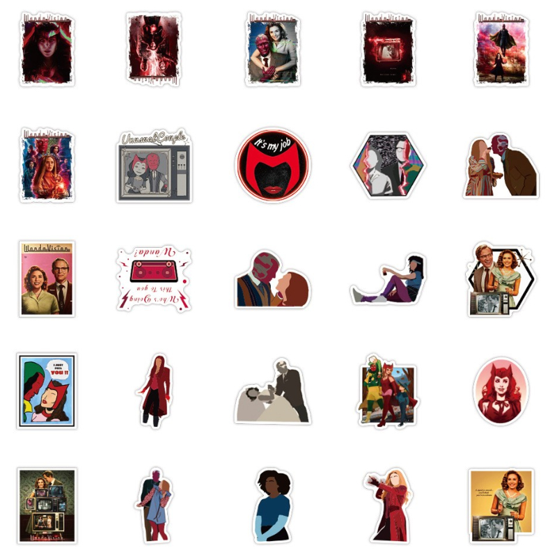 50Pcs TV Show Wanda Vision sticker Graffiti Kids Toy Skateboard car Motorcycle Bicycle Sticker Decals Wholesale