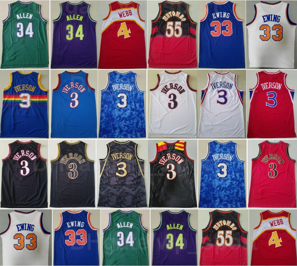 Vintage Mitchell Ness Basketball Patrick Ewing''nba''Jersey 33 Spud Webb 4 Dikembe Mutombo 55 Ray Allen 34 Iverson 3 Stitched Black Whte Red, 3 blue
Vintage Mitchell Ness Basketball Patrick Ewing''nba''Jersey 33 Spud Webb 4 Dikembe Mutombo 55 Ray Allen 34 Iverson 3 Stitched Black Whte Red, 3 blue