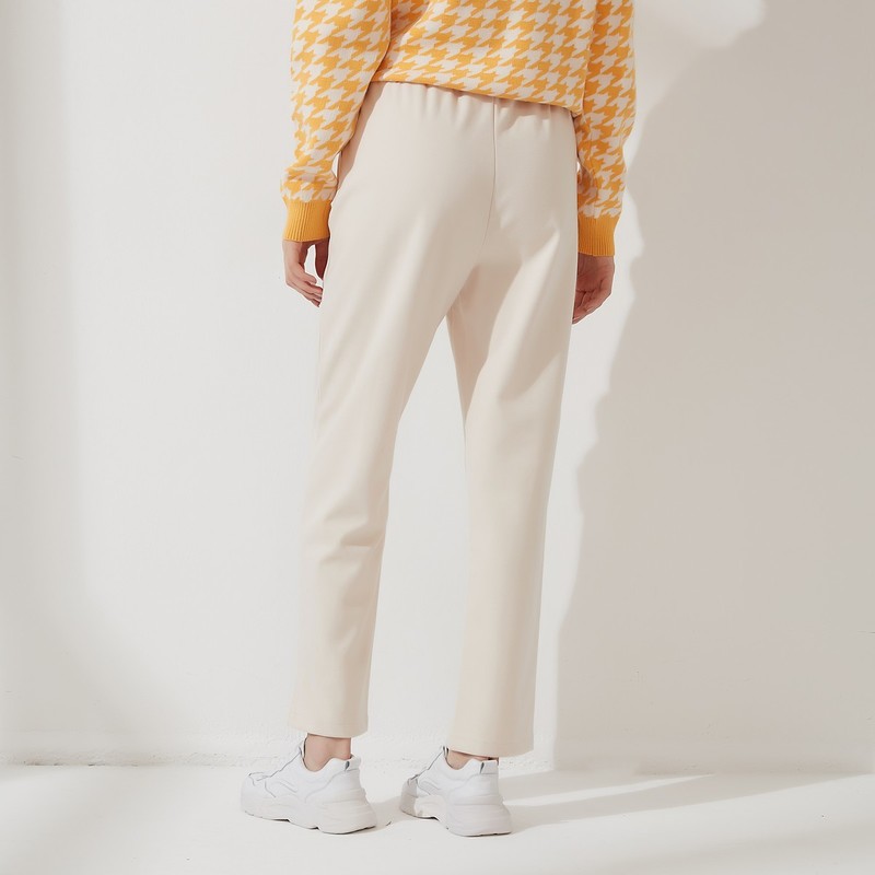 Wixra Womens Harem Thick Pants Casual Elastic Waist Black Basic Pockets Office Lady Trousers Autumn Winter 220325