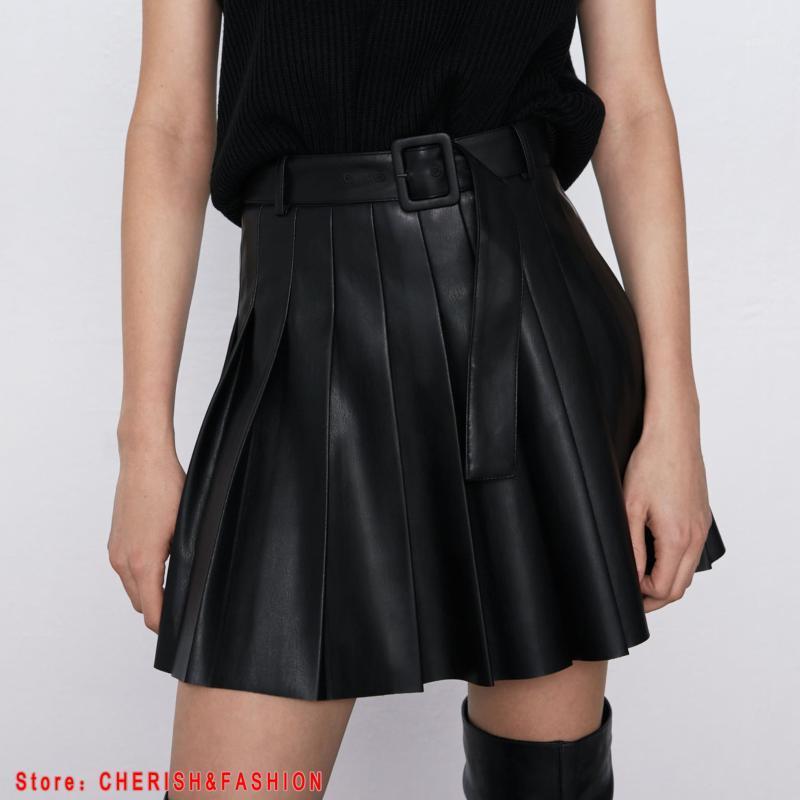 Skirts Ruffle High Waist Skirt Mini Sexy Short Black Sash Elegant Leather Women Faux With Belt, 1573f black
Skirts Ruffle High Waist Skirt Mini Sexy Short Black Sash Elegant Leather Women Faux With Belt, 1573f black