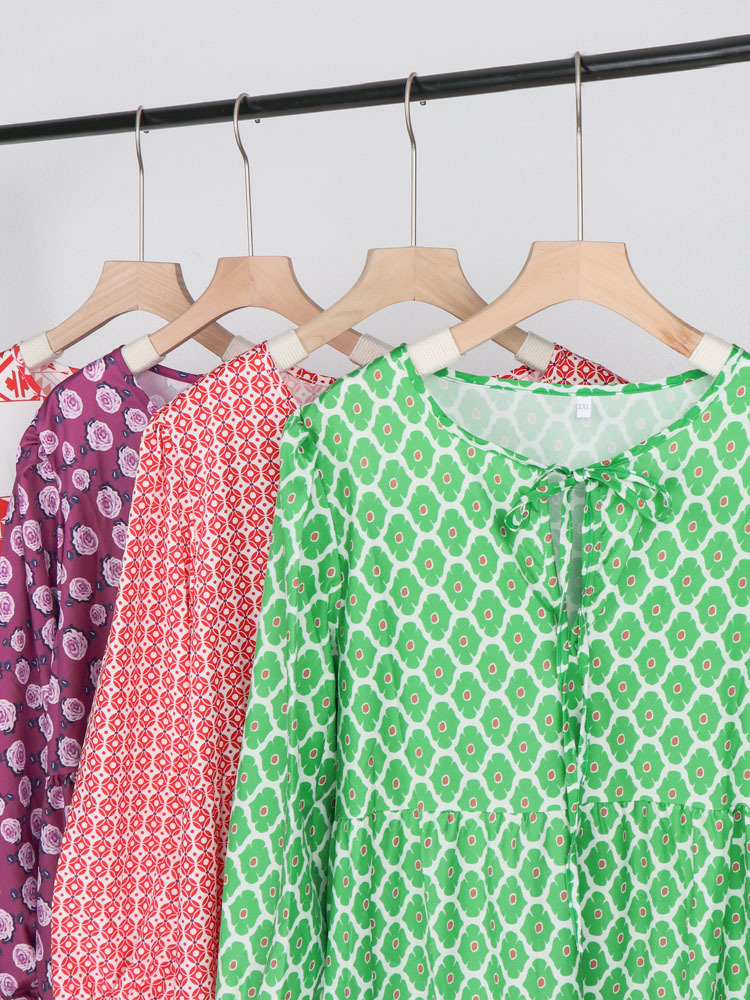 Boho Maxi Dress Women Floral Print Summer Holiday Beach Dress Female Short Puff Sleeve Loose Sundress Green Vestidos Mujer 220510