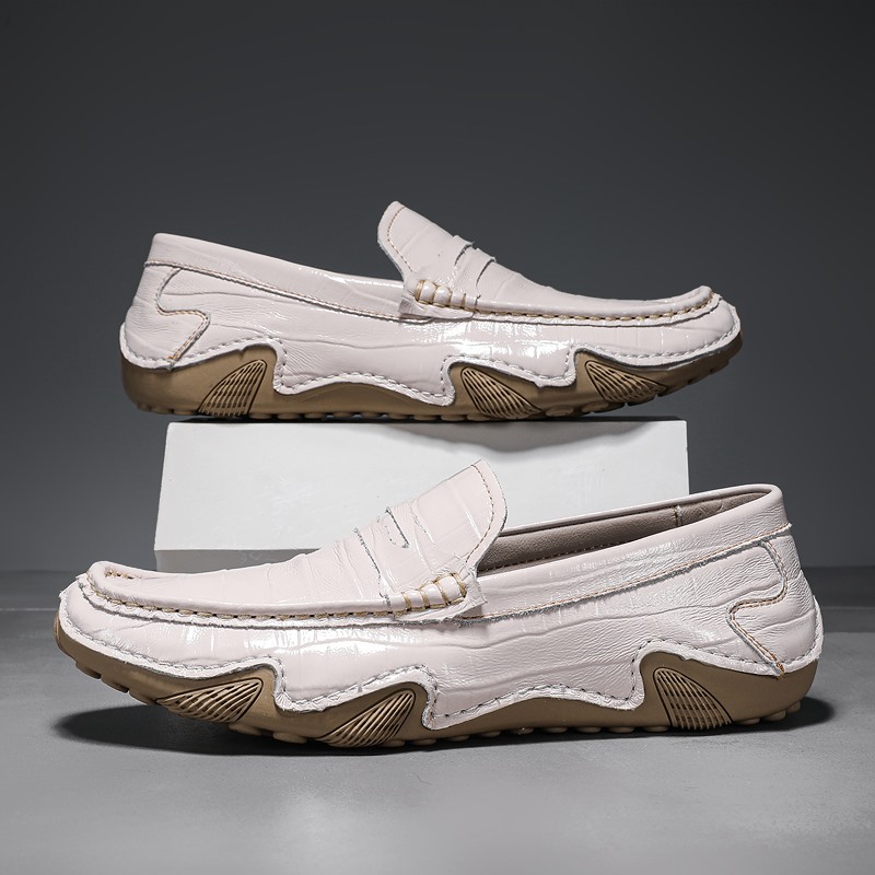 Genuine Leather Men Shoes Luxury Brand Casual Slip on Formal Flats Men Moccasins Italian Male Driving Shoes Cowboy Botas Brogue, Beige 
Genuine Leather Men Shoes Luxury Brand Casual Slip on Formal Flats Men Moccasins Italian Male Driving Shoes Cowboy Botas Brogue, Beige