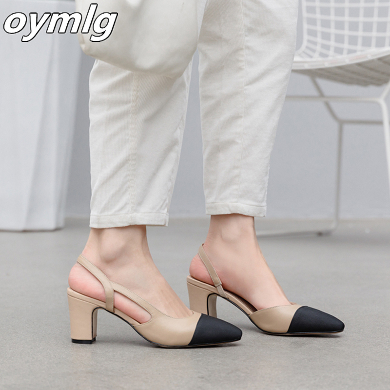 Spring Europe Fashion High Heels Sandals Ladies Party Dress Shoes Pointed Toe Slingback Women Mixed Colors 220328