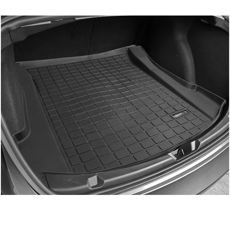 Full Sets Plain TPE Trunk Frunk Mats For Tesla Model 3/Y 2020-2023 Cargo Liners Rear Front Trunk Protector Boot Lower Compartment Mat Model3 Interior 