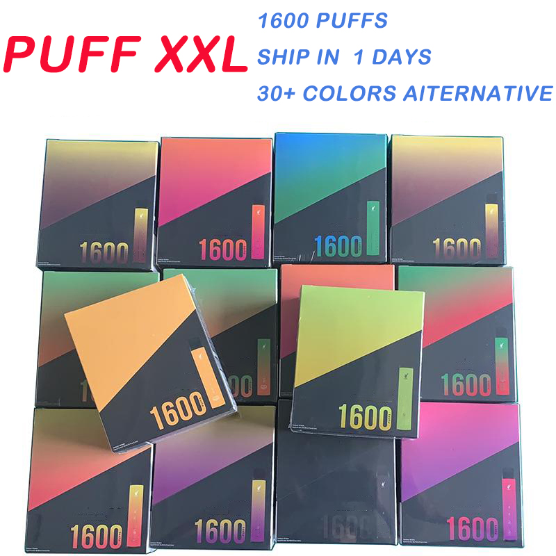 Puff XXL 1600 Disposable E Cigarettes High Quality Vape Pen 6.5ml 1000mAh Battery 40 Colors Electronic Cigarettes Puff-Bars
Puff XXL 1600 Disposable E Cigarettes High Quality Vape Pen 6.5ml 1000mAh Battery 40 Colors Electronic Cigarettes Puff-Bars