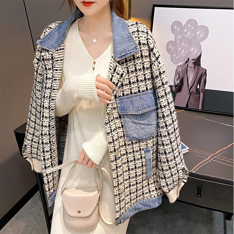Spring And Autumn Jacket Women 2022 Short Knitted Cardigan Loose Plaid Sweater Coat Female Fashion Denim Patchwork Top K1303, Black
Spring And Autumn Jacket Women 2022 Short Knitted Cardigan Loose Plaid Sweater Coat Female Fashion Denim Patchwork Top K1303, Black