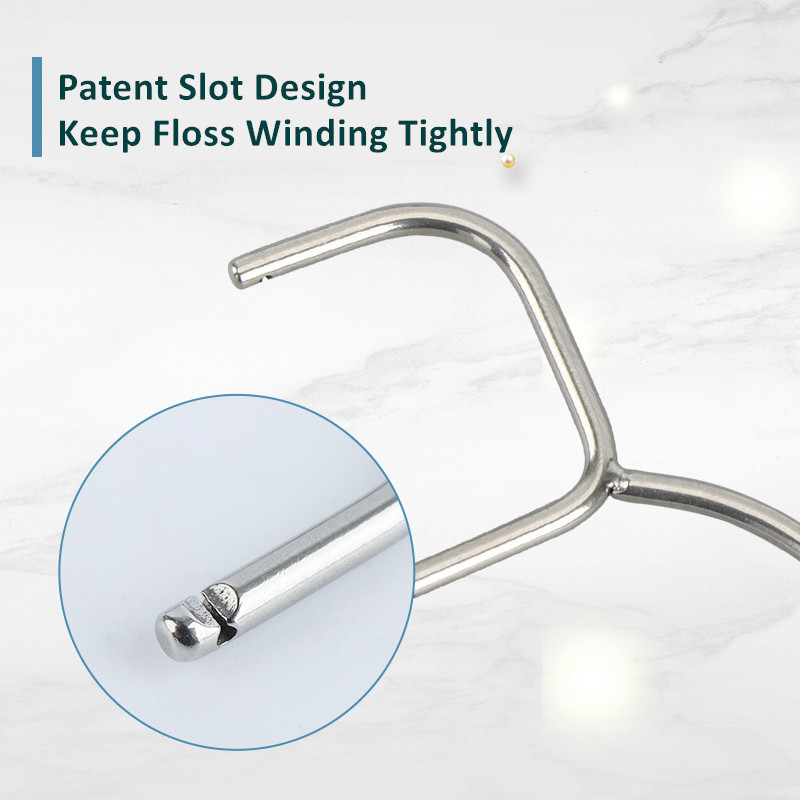 Stainless Steel Toothpick Dental Floss Reusable For Flossing Holder Portable ECO-friendly Teeth Cleaning Tools 220708