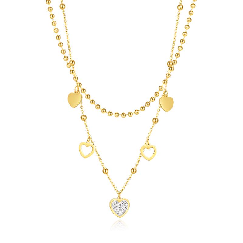 Pendant Necklaces Lovely Sweet Heart Chart Necklace Double Layer Stainless Steel Round Beads Women's Jewelry Gift DropPendant
Pendant Necklaces Lovely Sweet Heart Chart Necklace Double Layer Stainless Steel Round Beads Women's Jewelry Gift DropPendant