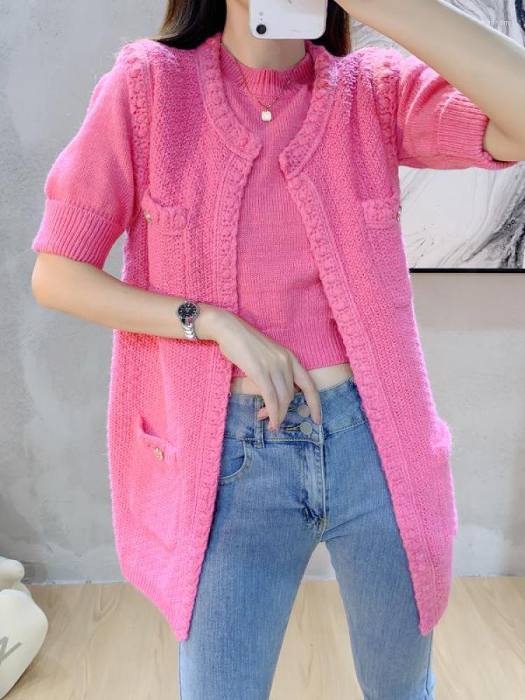 Women's Knits & Tees Women Cardigan Vest Coat Knitted Pullover Short Sleeve Top Chic 2 Piece Set Office Lady Elegant Stylish Sweater Outfits, Black
Women's Knits & Tees Women Cardigan Vest Coat Knitted Pullover Short Sleeve Top Chic 2 Piece Set Office Lady Elegant Stylish Sweater Outfits, Black