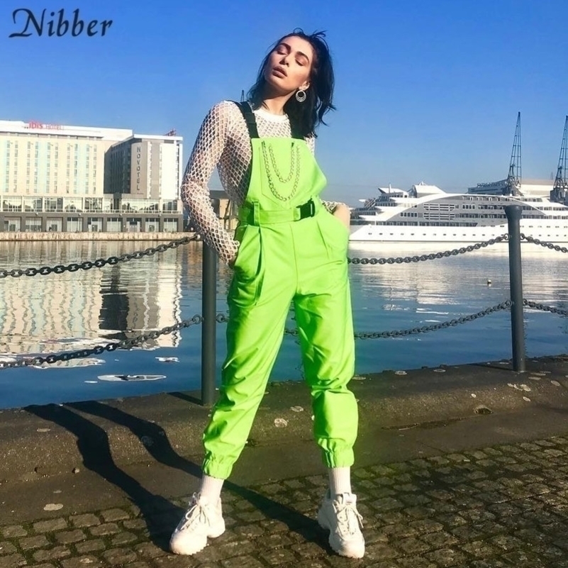 Nibber Fluorescent green Bib pants Street black casual pants playsuits spring ladies Solid Full jumpsuits Y200106
Nibber Fluorescent green Bib pants Street black casual pants playsuits spring ladies Solid Full jumpsuits Y200106