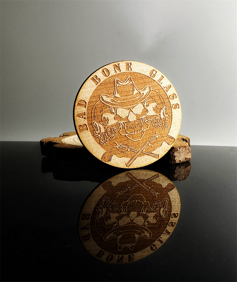 New handmade sundries custom solid wood and acrylic laser engraved text pattern