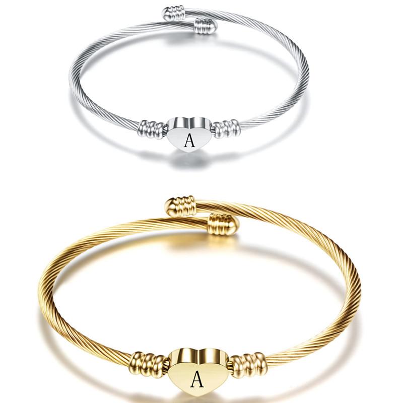 Bangle Silvery Heart Letter Bracelets For Women Stainless Steel Bracelet Female Brand Jewelry Golden Open Men GiftsBangle
Bangle Silvery Heart Letter Bracelets For Women Stainless Steel Bracelet Female Brand Jewelry Golden Open Men GiftsBangle