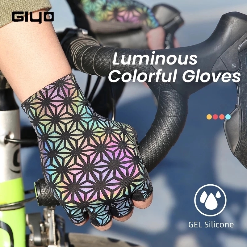Giyo Colorful Luminous Half Finger Cycling Gloves Outdoor Sport Anti slip MTB Mitten Reflection Dazzle Motorcycle Short 220812
Giyo Colorful Luminous Half Finger Cycling Gloves Outdoor Sport Anti slip MTB Mitten Reflection Dazzle Motorcycle Short 220812