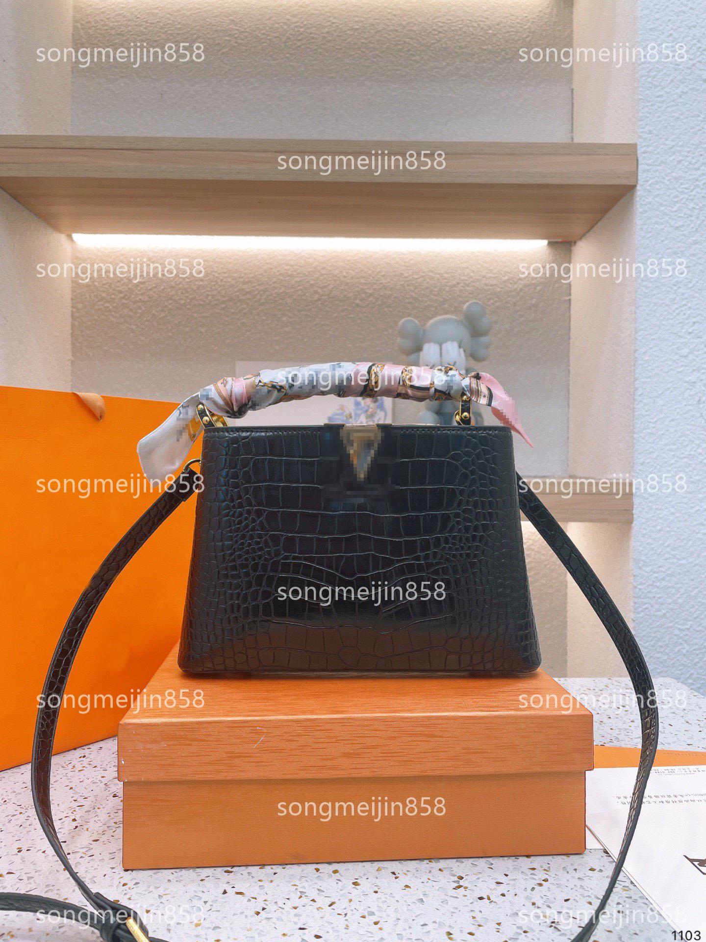 Fashion Bags Rue Des Capucines Luxury Designer Bag Taurillon Crocodile skin Handbag Classic Crossbody Shoulder Totes Bags Shopping Package, Pewter
Fashion Bags Rue Des Capucines Luxury Designer Bag Taurillon Crocodile skin Handbag Classic Crossbody Shoulder Totes Bags Shopping Package, Pewter
