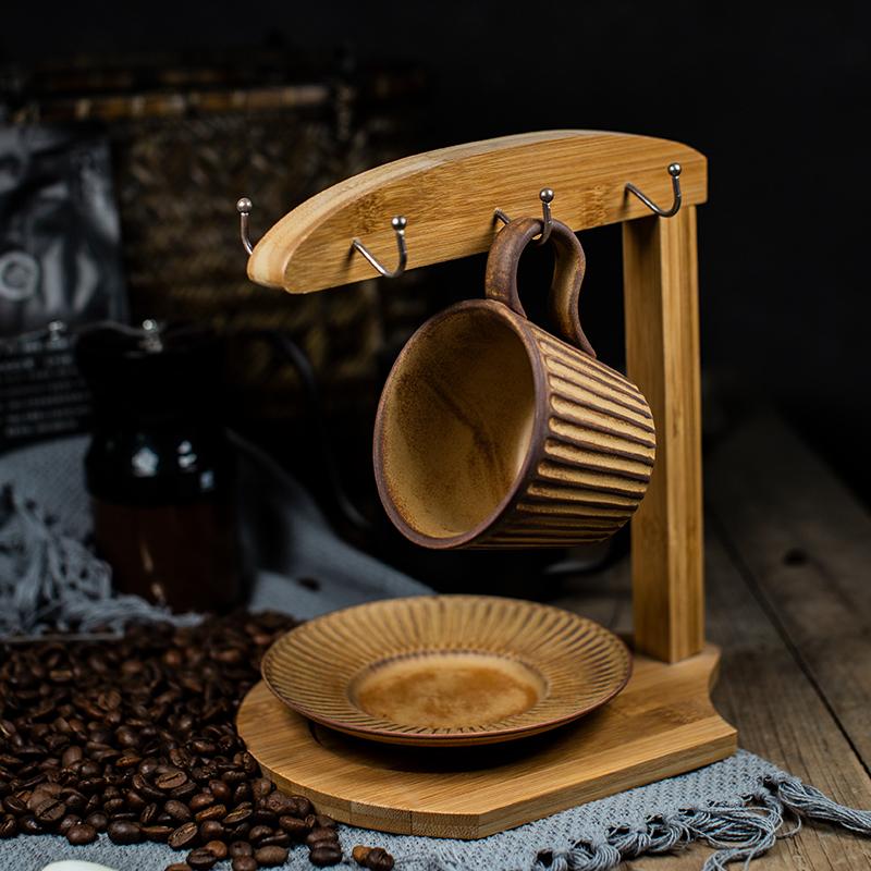 

Mugs Retro Coffee Cup And Saucer Set Japanese Stoare Teacup Creative Pastoral Style Vintage Mug Single With Dish Ceramic, 200ml