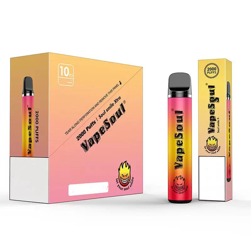 Original Vapesoul 2000 Puffs e cigarette Disposable Bars Vape Pen 850mAh Battery 6ML Pods Cartridge Pre Filled e Cigs Vaporizers Portable Vapor Device
Original Vapesoul 2000 Puffs e cigarette Disposable Bars Vape Pen 850mAh Battery 6ML Pods Cartridge Pre Filled e Cigs Vaporizers Portable Vapor Device