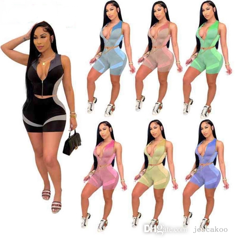 2022 Womens Tracksuits Two Pieces Set Designer Yoga Outfits Slim Sexy Sleeveless Zipper Tops Shorts Sports Suit Sportwear, Purple
2022 Womens Tracksuits Two Pieces Set Designer Yoga Outfits Slim Sexy Sleeveless Zipper Tops Shorts Sports Suit Sportwear, Purple