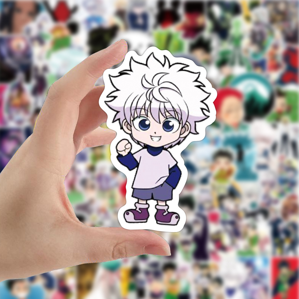 Cool 50/100pcs anime stickers hunter x hunter for guitar portable phone case motorcycle cool cartoon graffiti vinyl decal kids toys