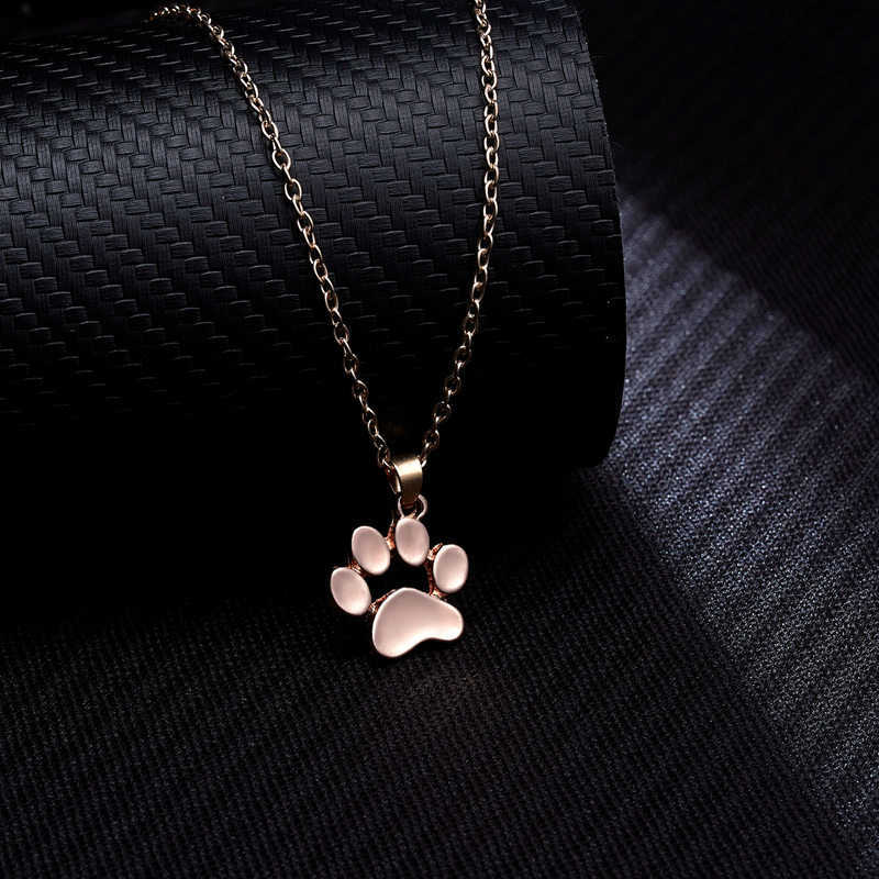 Dog Cat Paw Footprint Cute Necklace Women Silver Color Chain Lovely Animal Pendant Jewelry Kids Couple Party Gifts